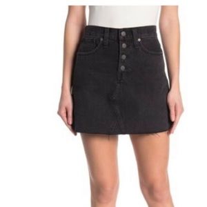 Madewell Rigid Denim A-Line Skirt in black wash